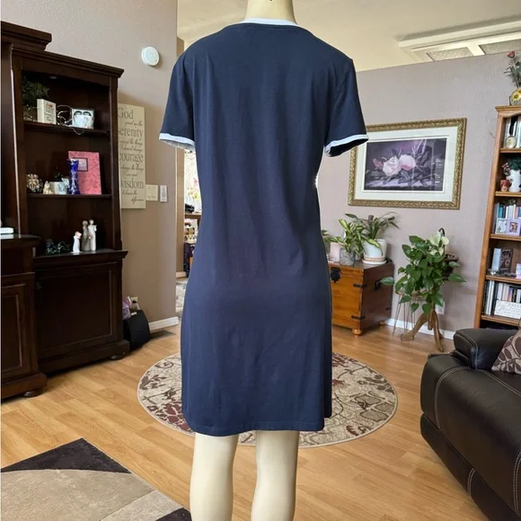 Tommy Hilfiger blue & white short sleeve dress-size M - Picture 8 of 10